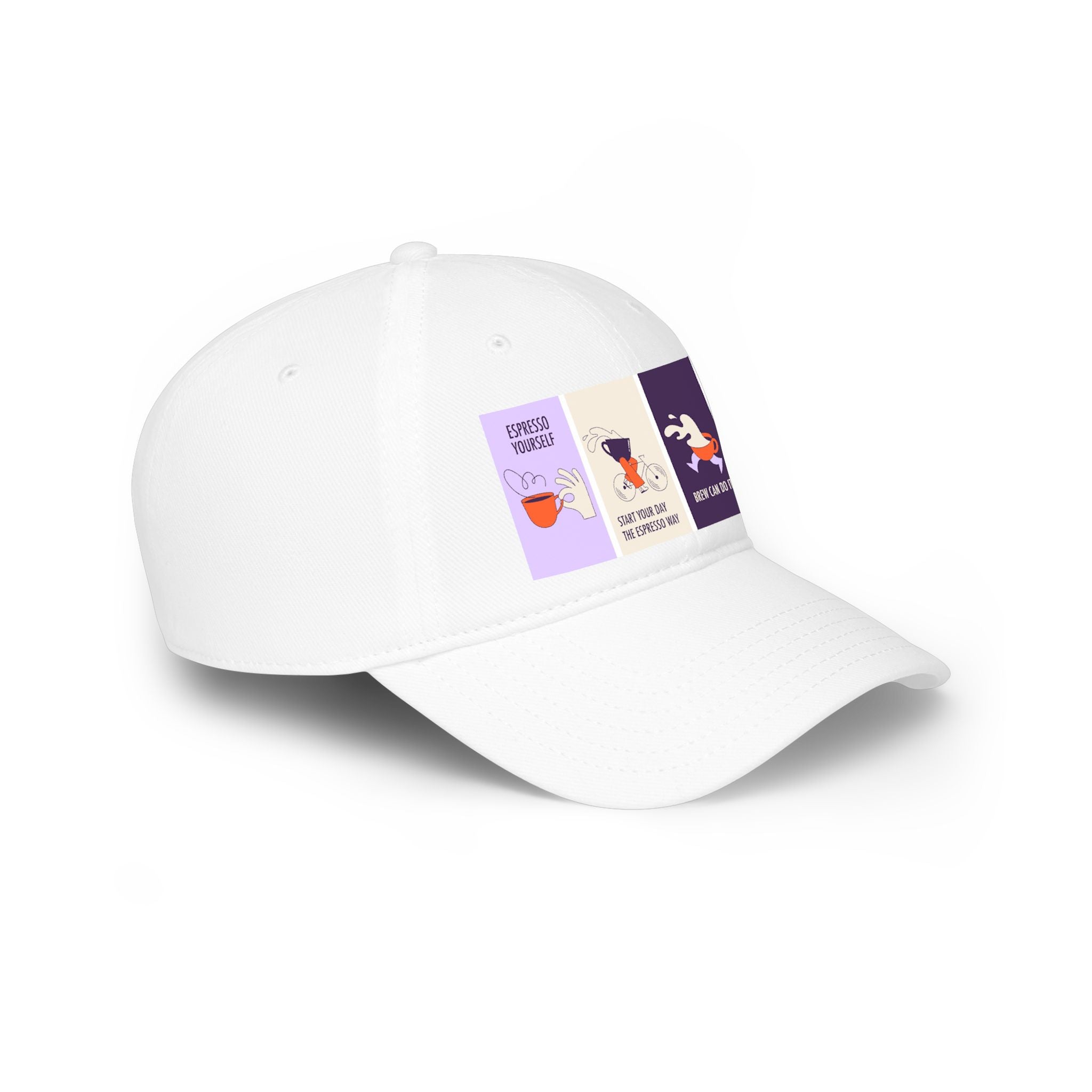 Coffee Lover Baseball Cap — Espresso, Pour Over & Morning Brew Cartoon Panel Hat